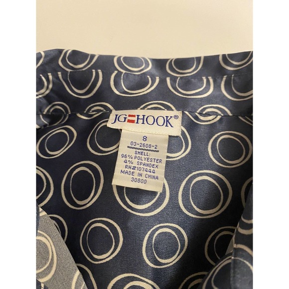 JG Hook Women’s Size 8 Vintage 90’s Classic Blue and White Geometric Dress - Picture 4 of 6